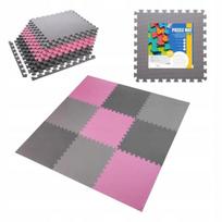 Dėlionių kilimėlis, neslystantis, 9 dalys, 176x176 cm, One Fitness, rožinis