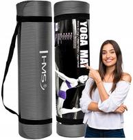 Pilka jogos ir pilateso kilimėlis HMS 183x61 cm, 10 mm, neslystantis