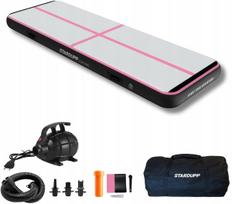 Gimnastikos takelis Stardupp Elite Pro Pink, 300x100x20 cm, su pompa ir krepšiu