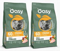 Sausas pašaras sterilizuotoms katėms Oasy SUPERIOR su vištiena, 2 x 1,5 kg