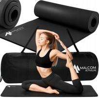 Gimnastikos kilimėlis joga ir treniruotėms, su nešimo krepšiu, juodas, 183x61x1 cm