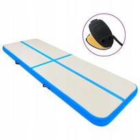 Pripučiama PVC gimnastikos čiužinys, 500x100x20 cm, pilkai mėlynas, su pompa