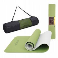 Pilates, jogos ir fitneso kilimėlis, neslystantis, TPE, 6 mm, su dėklu