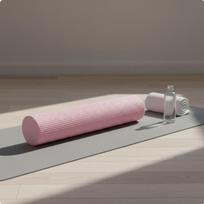 Putų masāžo volelis Pilates pratimams, vidutinio kietumo, 60x10 cm, rožinis