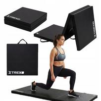 Sulankstomas gimnastikos čiužinys XTREXO SOLID COMPACT 180x60x5 cm, juodas