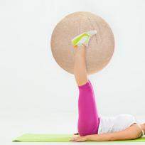 Joga kamuolio užvalkalas, lengvas, sulankstomas, smėlinis, 55 cm