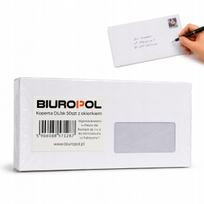 Biuro vokai su langeliu DL 110x220 mm, balti, 50 vnt.