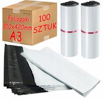 Baltos kurjerinės folijos vokai A3, 310x420 mm, 100 vnt.
