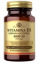 Vitaminas D3 Solgar, 4000 TV, 60 kapsulių