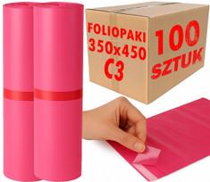Siuntimo vokai Foil Packs C3 450x350 mm, rožiniai, 100 vnt.