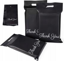 Savarankiškai lipnios juodos folijos pakuotės „Thank You“, 60 vnt., 250×350 mm