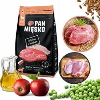 Šunų pašaras Pan Mięsko, veršiena ir kalakutų traškučiai, M, 9 kg