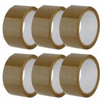 Ruda pakavimo juosta, 48 mm x 66 m, 6 vnt., guminė