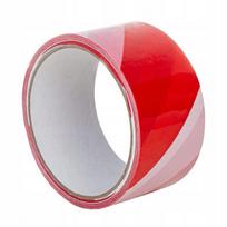 Įspėjamoji lipni juosta EUROTAPE, raudona ir balta, 48 mm x 33 m