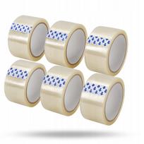 Permatoma lipni pakavimo juosta, 6 vnt., 48 mm x 40 m, bespalvė