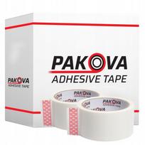 Lipni pakavimo juosta PAKOVA, balta, 48 mm x 100 yd, 36 vnt., akriliniai klijai, dėžėms
