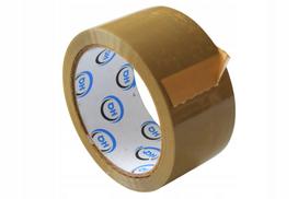 Ruda lipni pakavimo juosta 48 mm x 66 yd, SOLVENT, guma, itin tvirta