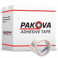 Lipni juosta PAKOVA 48 mm x 50 m, balta, 36 vnt.
