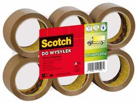 Rudos lipnios juostos 3M Scotch, 48 mm x 66 m, 6 vnt.