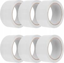 Baltos PVC lipnios pakavimo juostos rinkinys, 48 mm x 66 m, 6 vnt.