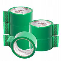 Lipni juosta Pakova žalia 48 mm, 50 jardų, 6 vnt., akrilinė, siuntiniams