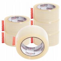 Lipni pakavimo juosta PAKOVA, 48 mm x 100 jardų, permatoma, 6 vnt.