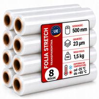 Skaidri tempimo plėvelė, 12 vnt., 1,5 kg, 500 mm, 23 µm