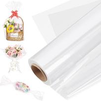 Skaidri celiulioidinė dovanų pakavimo plėvelė, 80 cm x 45 m