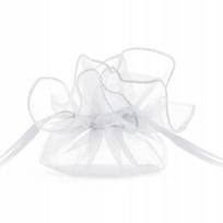 Organza maišeliai muilams ir apvaliems žvakėms, balti, 25x25 cm, 10 vnt.