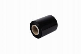 Juoda 10 cm pločio stretch plėvelė, 23 µm, fi38, siuntų pakavimui
