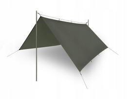 Dvi ugniai atsparios HELIKON-TEX Supertarp Small stovyklavimo plokštelės, Taiga Green
