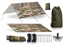 Tentas Camo Strong 3x3 m su įsiuvimais ir sujungimo kaiščiais