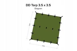 Tentas DD Hammocks 3,5x3,5 m, alyvuogių žalia, UK