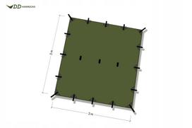 Palapinės tentas DD Hammocks 3x3 m, miško žalia, UV50+