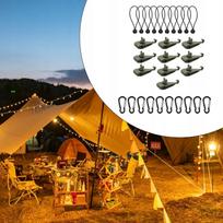 Tvirtinimo spaustukai tentui su gumomis ir karabinais, 10 vnt., Style A