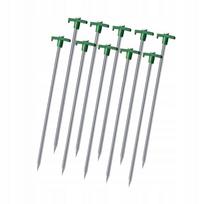 Palapinės kuoliukai, 10 vnt., 25 cm, cinkuotas plienas, žali