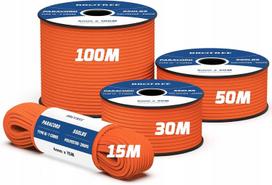 Paracord 550 virvė, 4 mm, 30 m, poliesteris, oranžinė