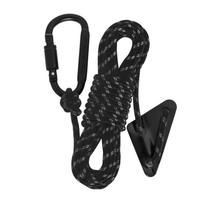 Atspindinčios virvutės su įtempikliu, juoda paracord virvė