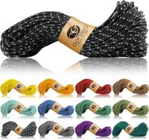Paracord virvė 2,5 mm, 30 m, juoda su atšvaitu