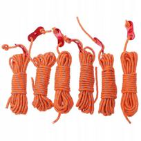 6 vnt. oranžinės atspindinčios paracord virvės palapinėms