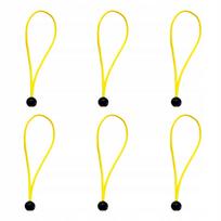 6 vnt. 3 mm x 15 cm geltonos stiprios gumos virvelės tentams