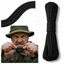 Paracord 550 virvė, 30 m, juoda, 249 kg, 7 gyslų