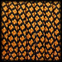 Parašiutinis virvė PARACORD 550, 30 m, 4 mm, oranžinė-juoda, 7 gyslų