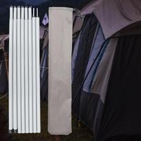 Teleskopinės lengvos geležinės palapinės lazdos, pilkos ir baltos, reguliuojamos