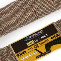 Paracord virvė FISHLUND, 15 m, 4 mm, 550 lb, nailonas, miško kamufliažas