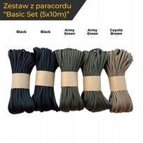 Paracord virvių rinkinys EdcX 550, 5 vnt. x 10 m