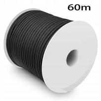 Paracord virvė 4 mm, juoda, 60 m, 550 tipo