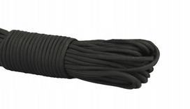 Paracord virvė 4 mm, 15 m, juoda, pagaminta Lenkijoje