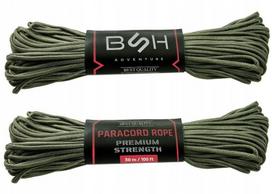 Virvė Paracord 550, 7 gyslų, 30 m, 250 kg, žalia