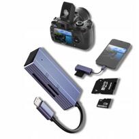 Kortelių skaitytuvas USB 3.0/USB-C, SD, MicroSD, SDHC, TF, 480MB/s, Plug&Play